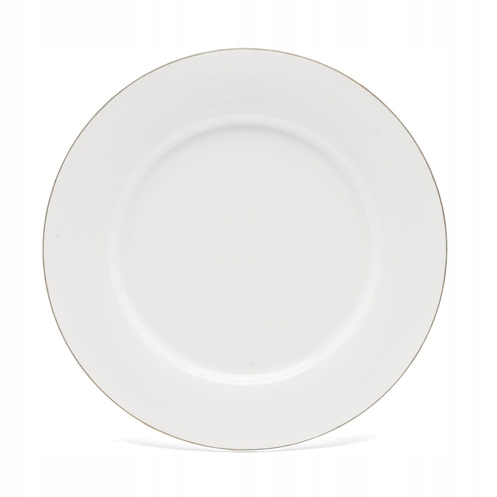 

Talerz porcelanowy obiadowy płaski 27 cm złoty pas