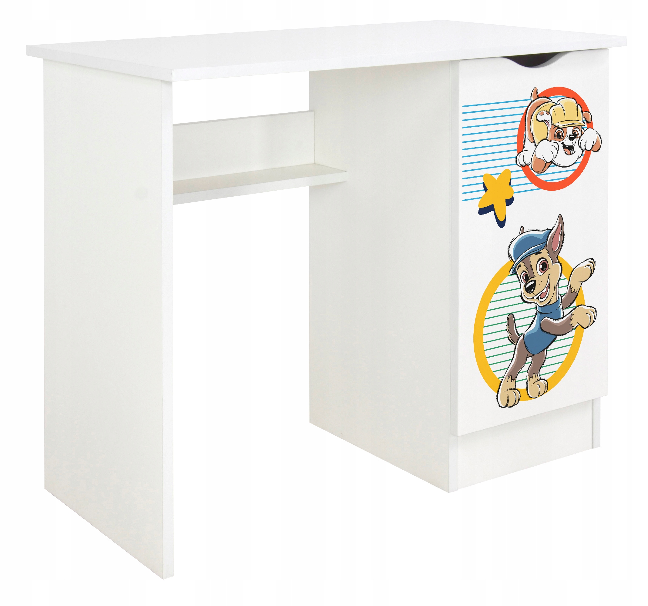 Písací stôl Labková patrola s detskou vzdelávacou skrinkou na hranie, Chase 90x50x77