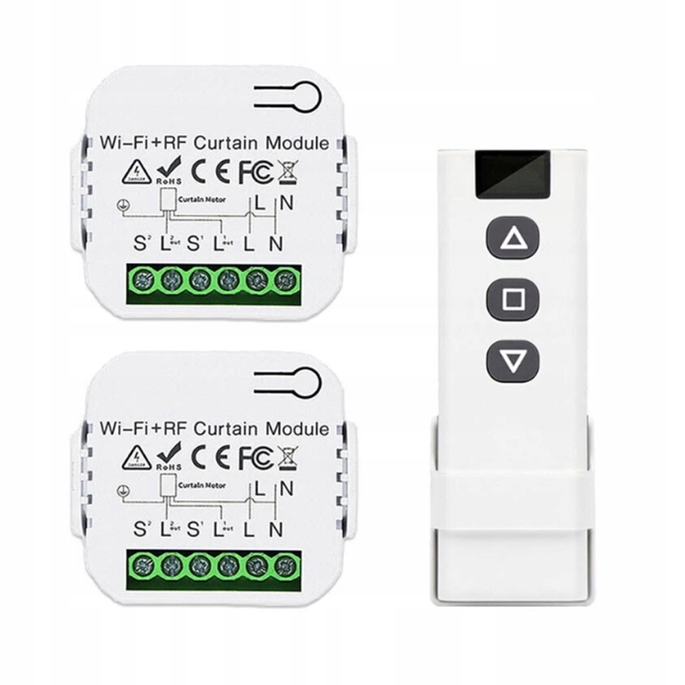 2x Ovladač pro rolety a žaluzie Úhel náklonu Lamely Tuya WiFi dálkové ovládání RF433
