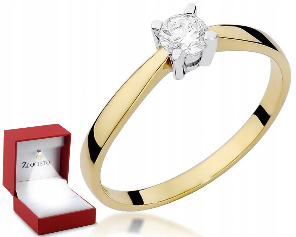Zlatý prstýnek s Diamantem 0,20 Ct Gravírování