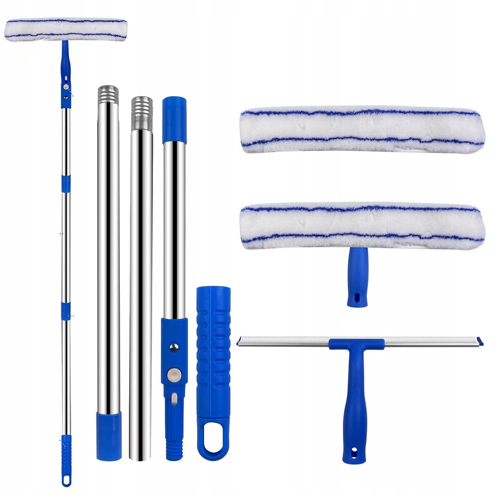 Levně Myčka Na Mytí Oken Sklo Zrcátko Teleskop Mop Regulace 120 cm Stěrka