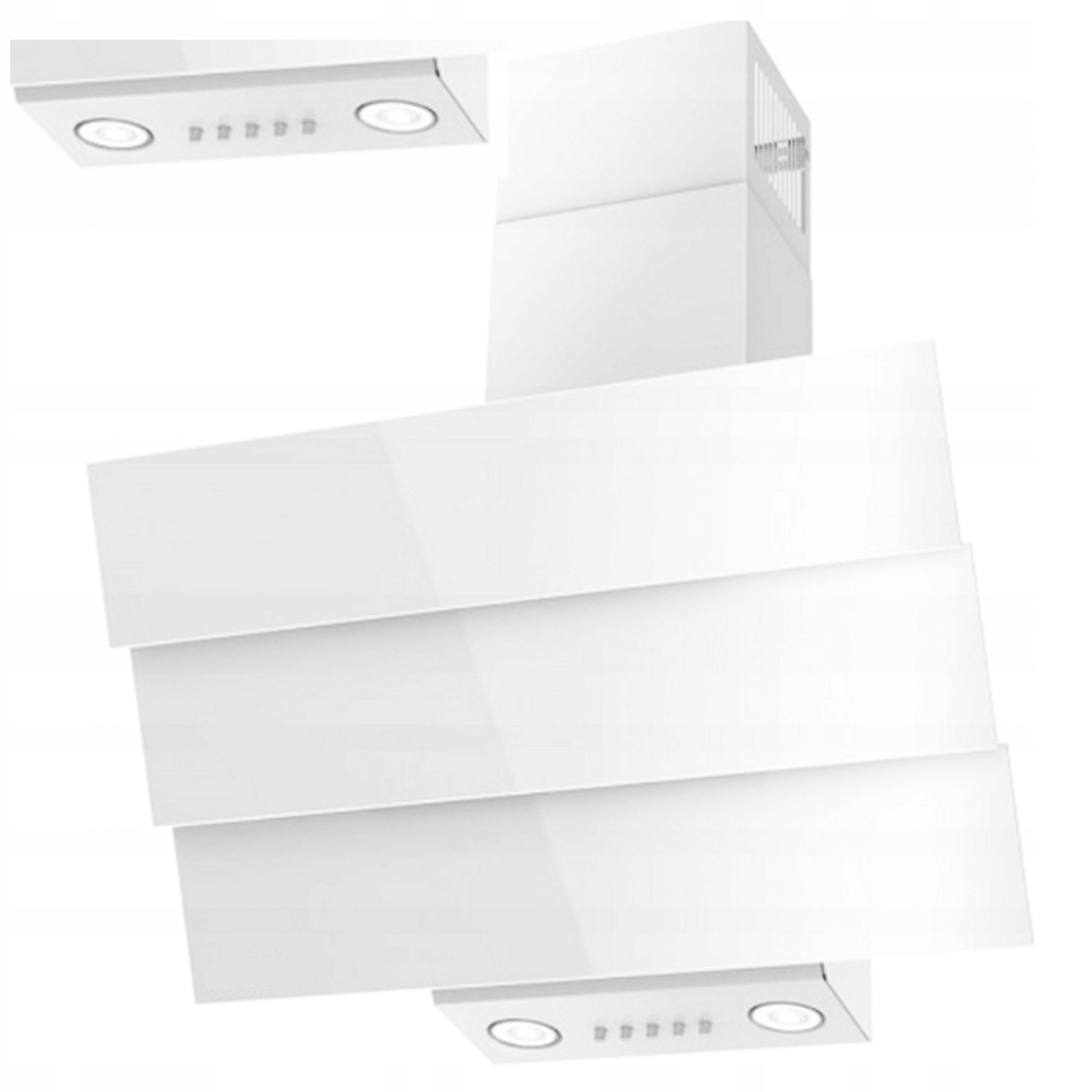 Okap 90 cm Białe szkło LED 325m3/h