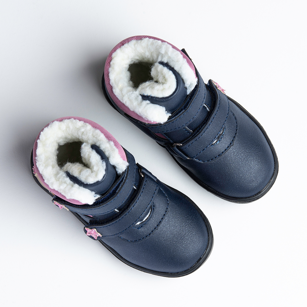 Trzewiki botki dziewczęce OCIEPLANE na RZEPY lekkie brokat Wojtyłko 20 Materiał skóra ekologiczna