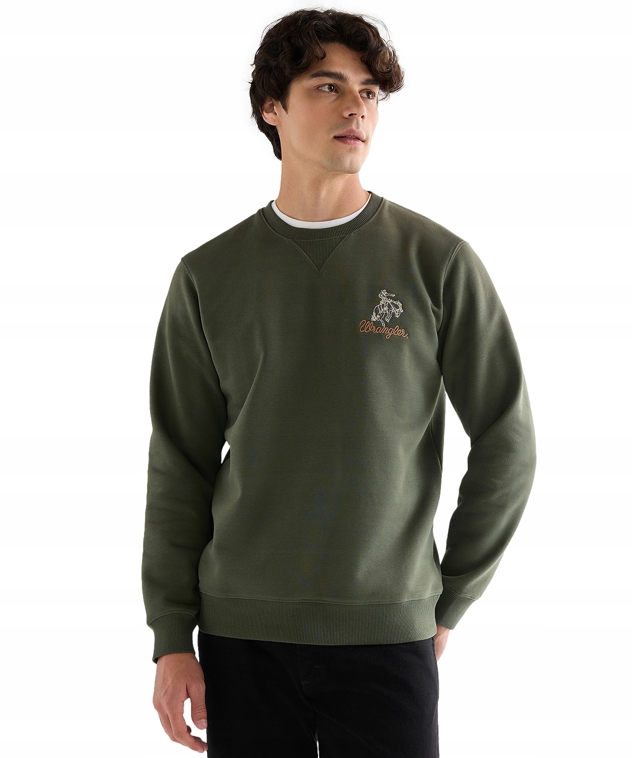 Mikina Wrangler Embroidery Crew 112378020 Deep Depths L