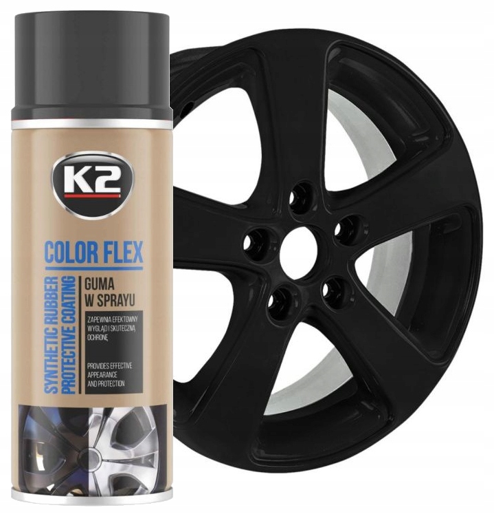 K2 FLEX GUMA W SPRAYU FOLIA CZARNY MAT 400ML