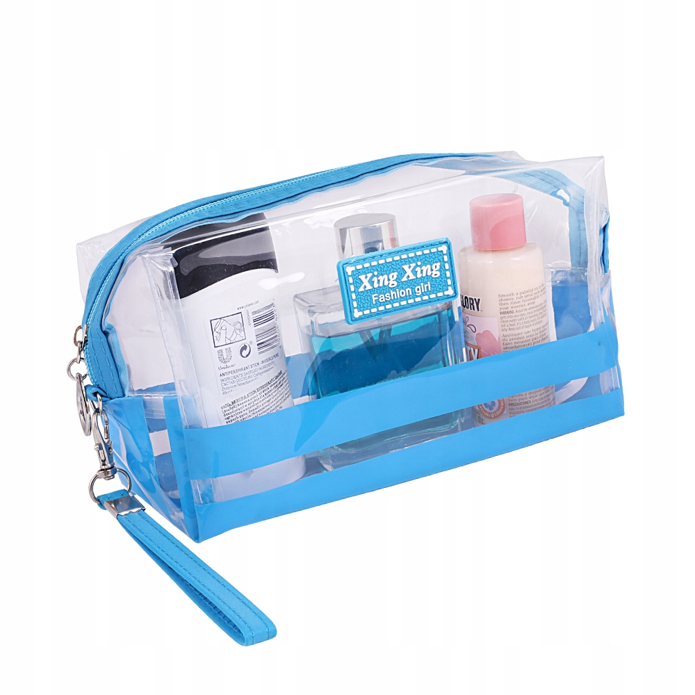 KOSMETYCZKA PODRÓŻNA PRZEZROCZYSTA ZESTAW 2 SZT. POJEMNA 2 W 1 BEZBARWNY Kod producenta 414502