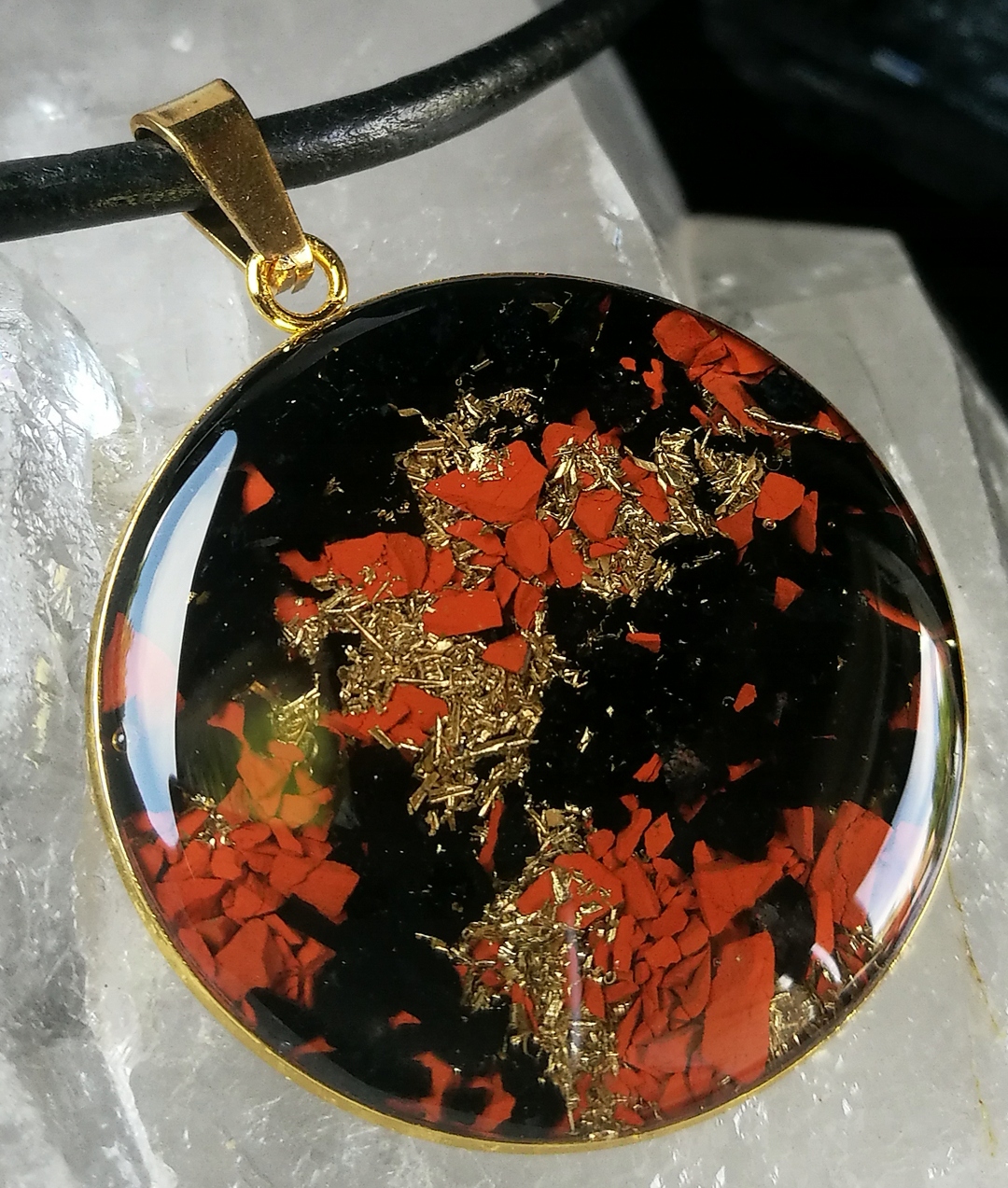 Orgonit Zářič 5G Jaspis Turmalín Náhrdelník