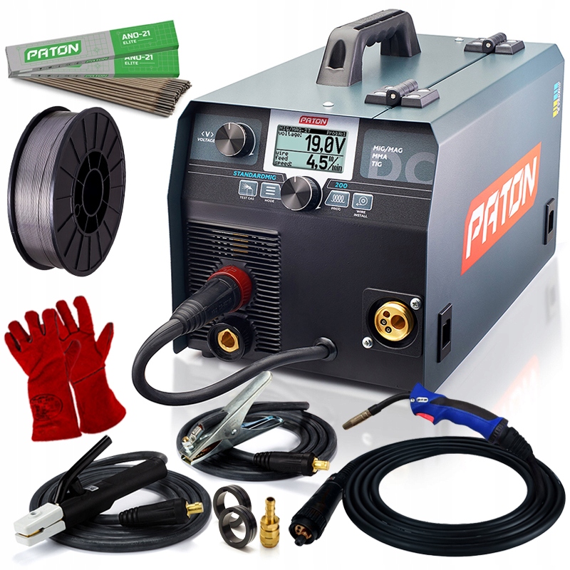 Spawarka Migomat Bez Gazu Flux Paton StandardMIG 200A Mig Mag Mma Tig