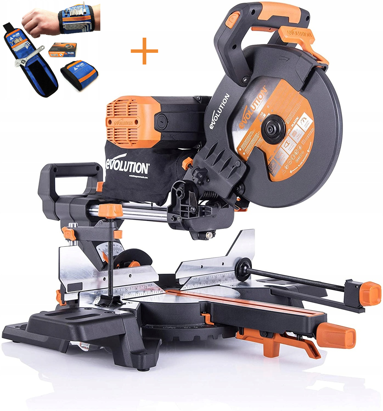 Wielozadaniowa ukośnica z posuwem Evolution R255SMS-DB+ Top wersja Opaska