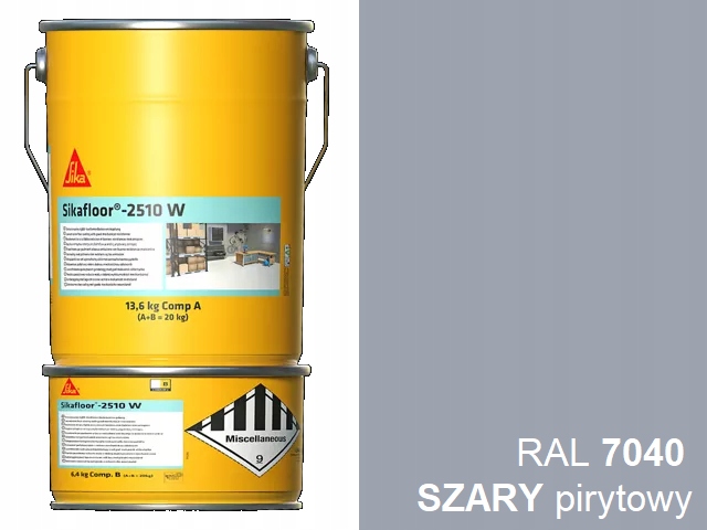 20kg żywica do Garażu betonu Sikafloor 2510W posadzka epoxydowa Szary 7040