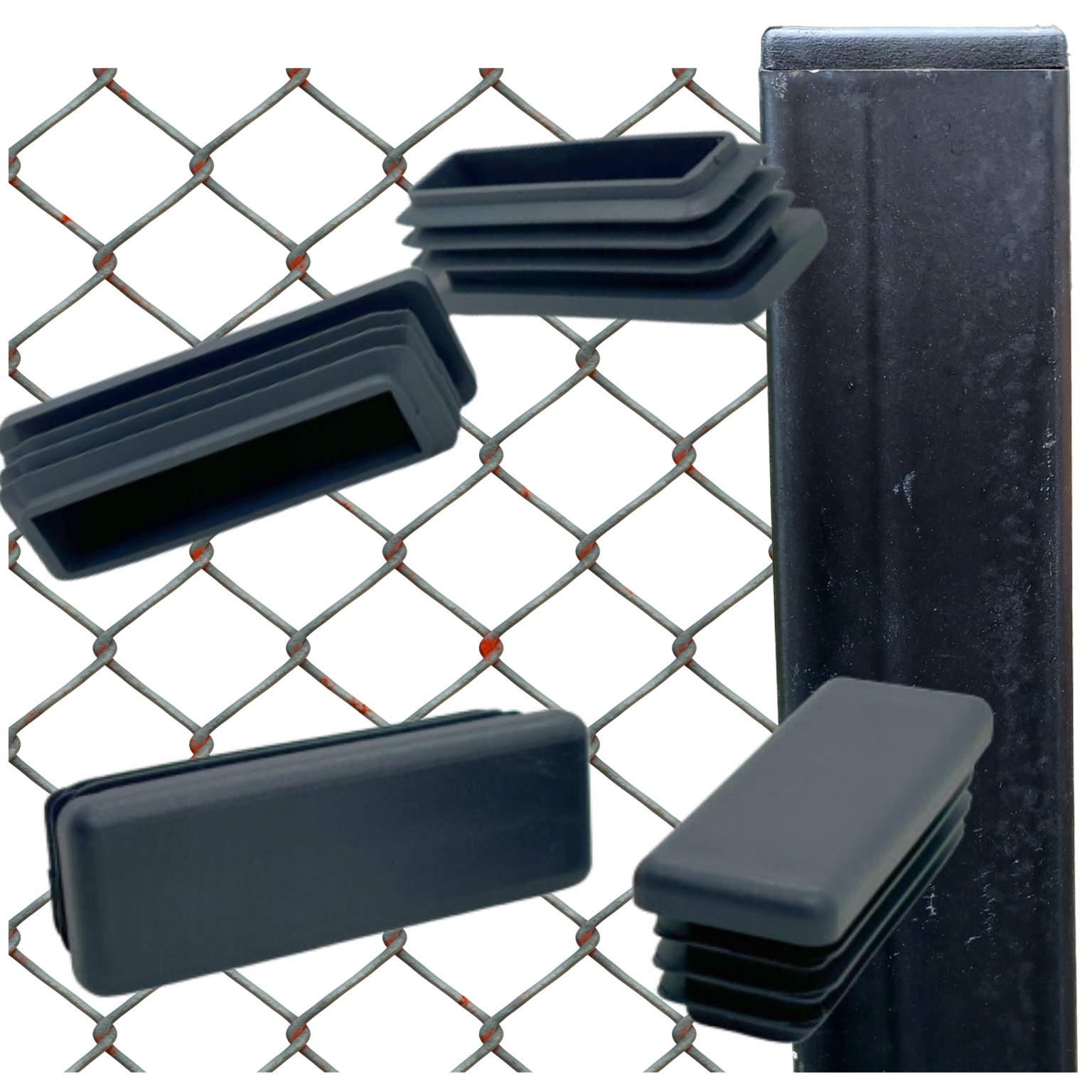 Vnitřní krytka na profil sloupku stříšky 60x20 100 Ks Antracit