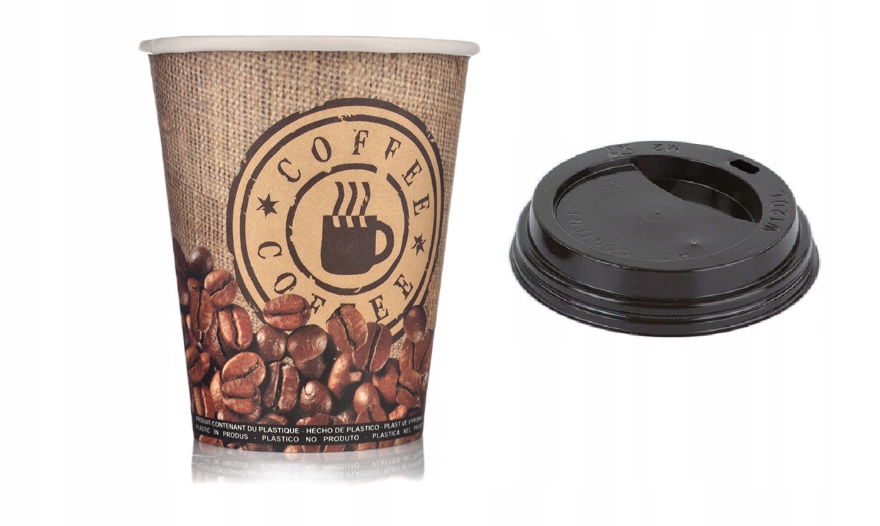

Kubki Coffe gorące papierowe 300ml x 100 wieczka