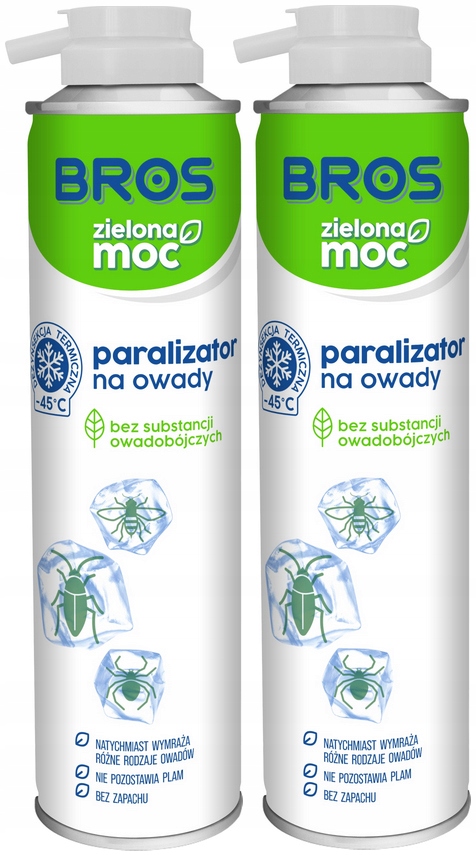 2xPARALIZATOR Na Owady Pająki Osy Mrówki Spray Zamrażający Ekologiczny Bros