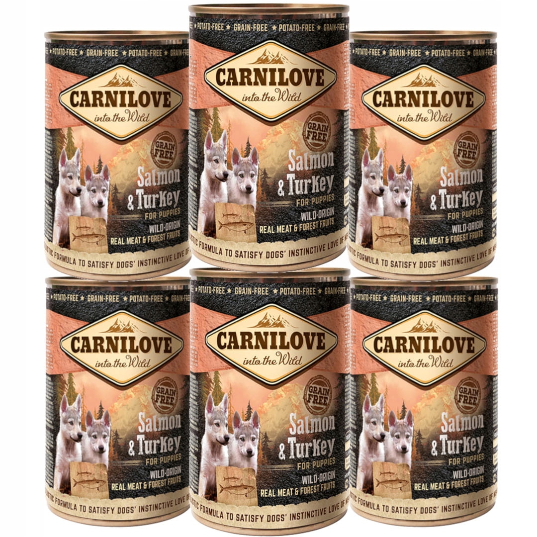 Levně Carnilove Dog Wild Meat Puppy Salmon & Krůta Losos & Turkey 6x400g Balení 6 Kusů