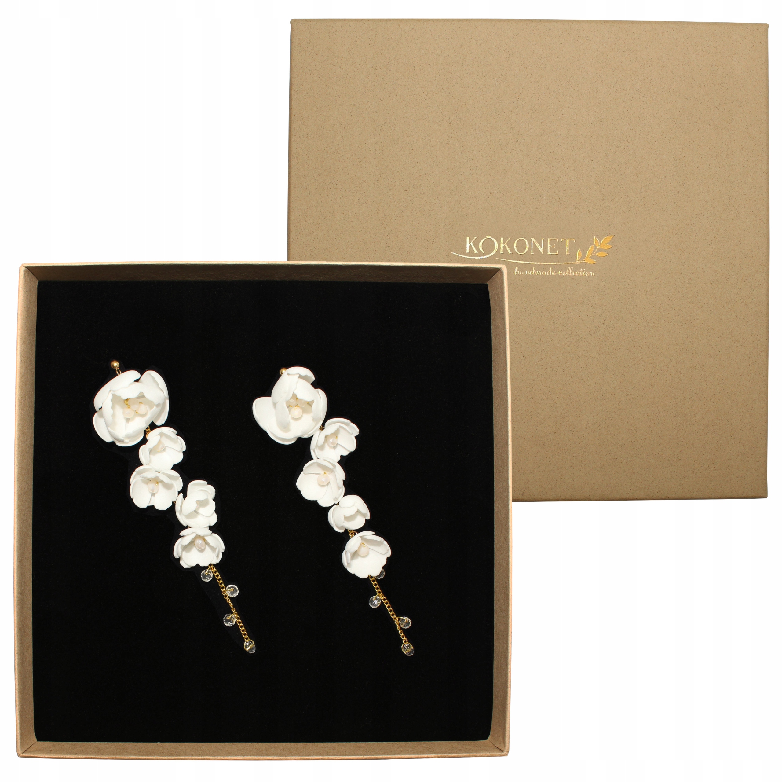 Náušnice Dlouhé křišťály řetízky Svatba