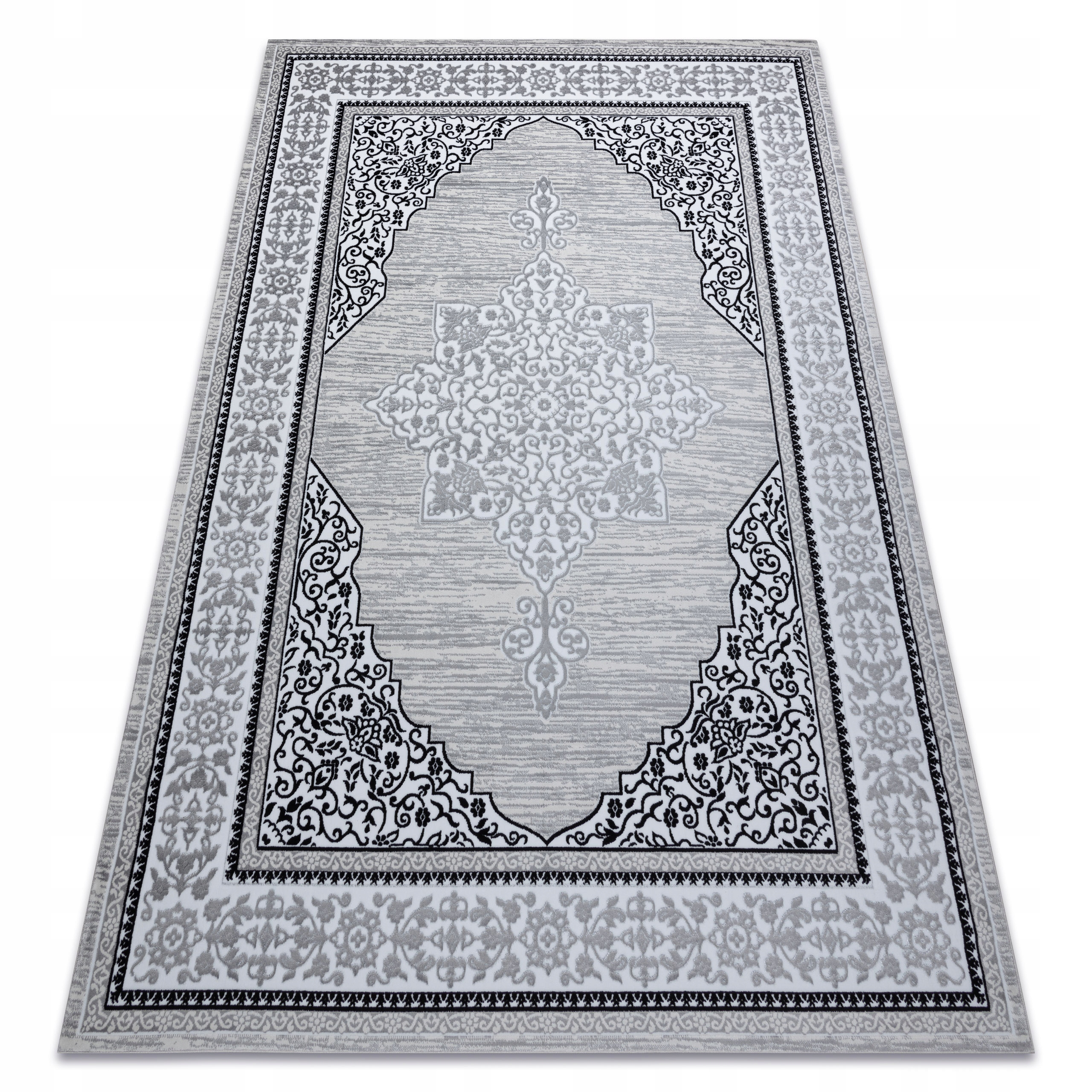 Dywan Glamour 240x330 Ornament szary/krem #AT3228
