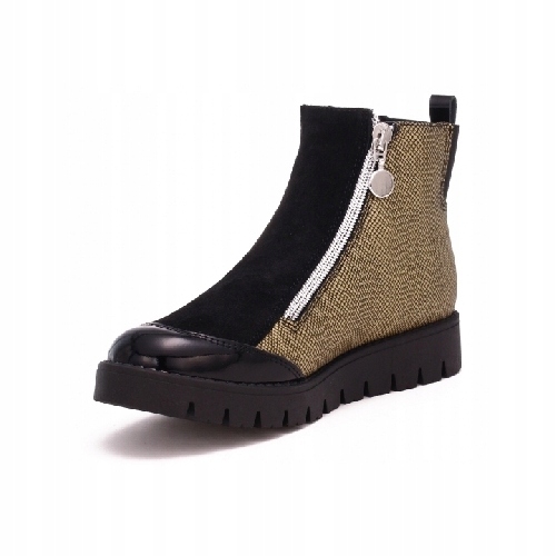 Botki ocieplane BARTEK dla dziewcząt beżowo-czarny r.37 Marka Bartek