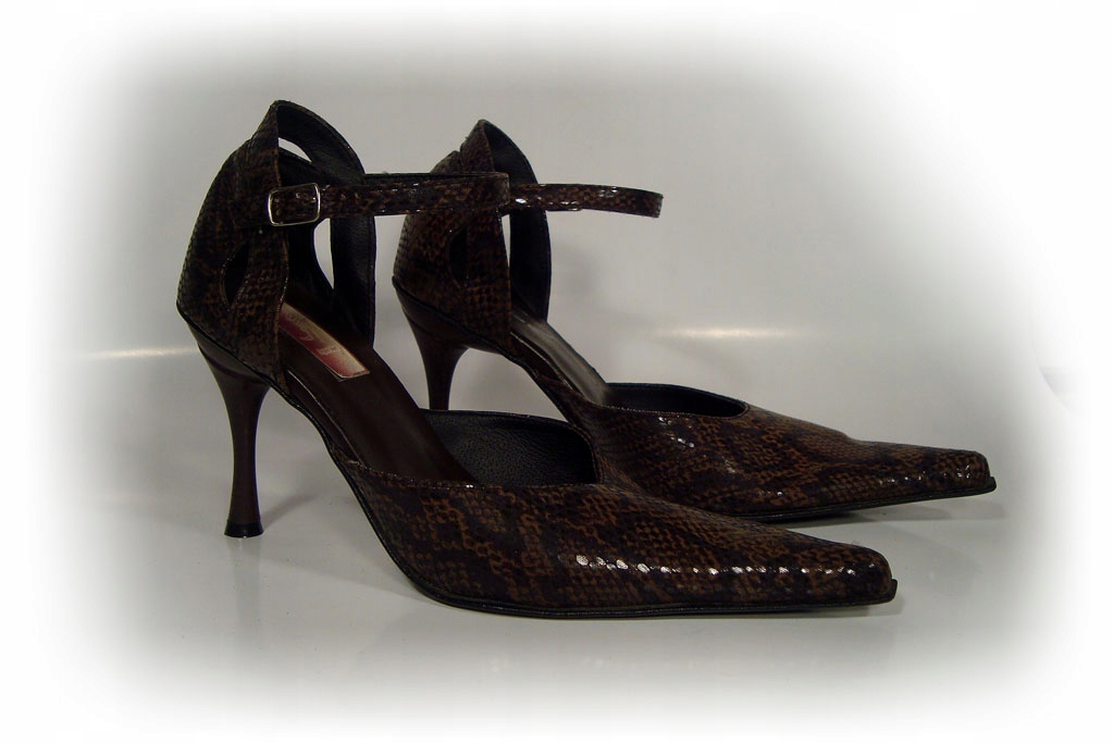 SZPILKI SZPILECZKI SKÓRA WĘŻA CZÓŁENKA BUTY SZPIC