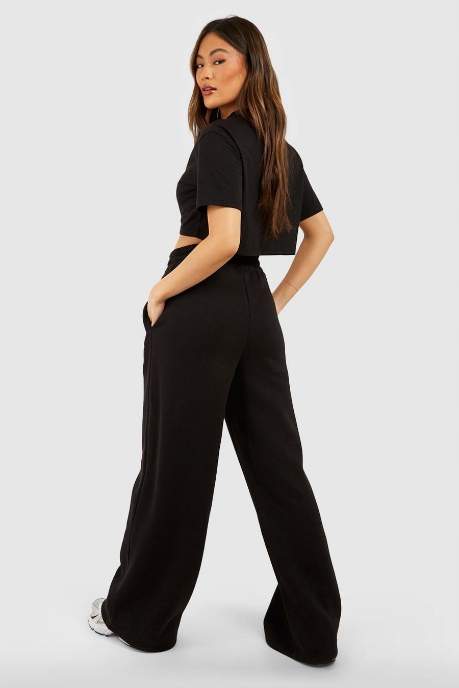 BOOHOO CZARNE SPODNIE DRESOWE SZEROKIE NOGAWKI YXA WS1_L Marka Boohoo