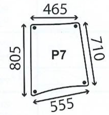 sklo John Deere série 5015F a 5015V boční levé