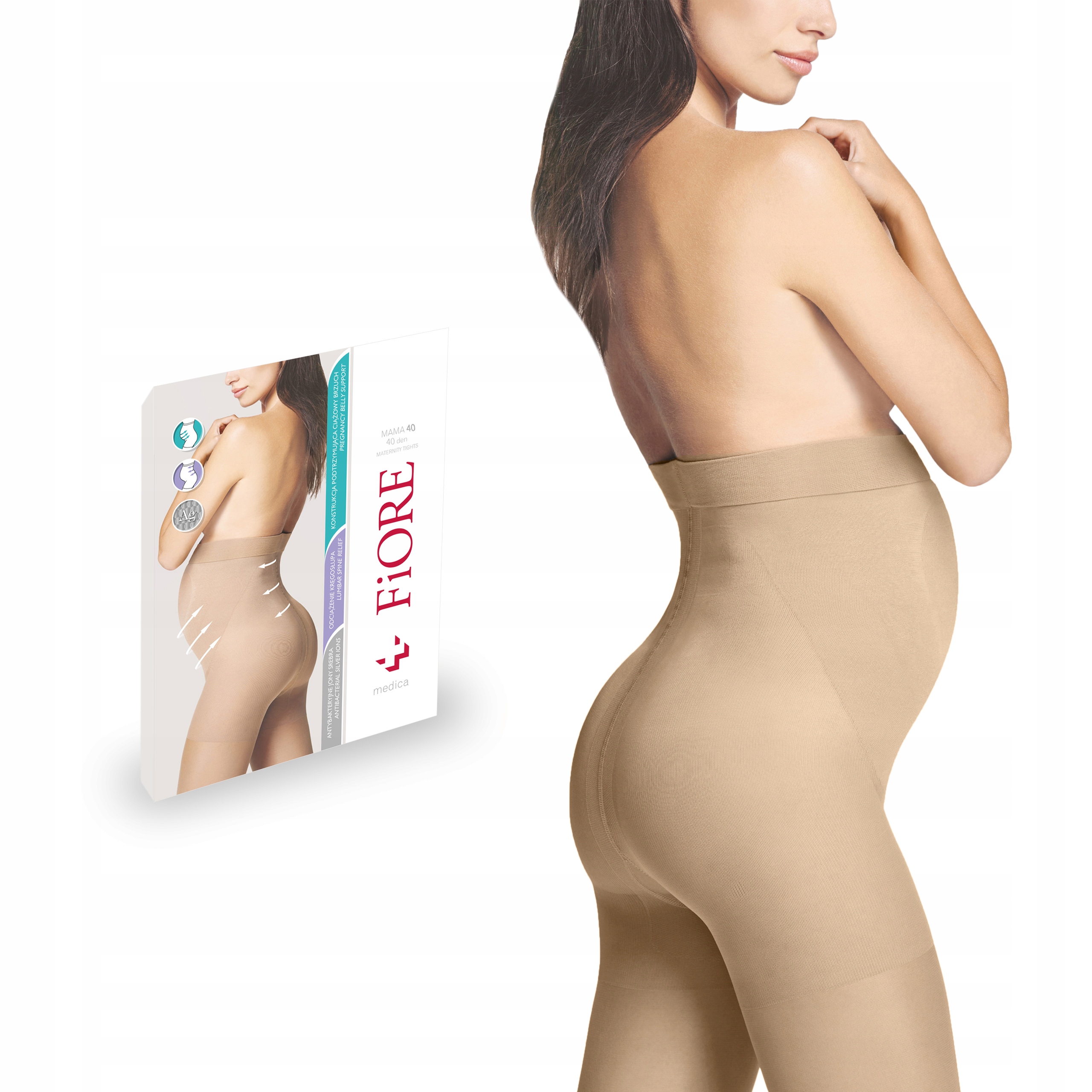 

Fiore rajstopy ciążowe Mama 40 den Natural 2-S