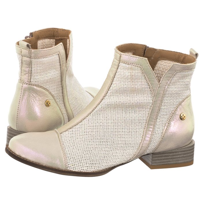 Boty Kotníkové Boty Kožené Dámské Maciejka Světle béžové 06397-22 Béžové