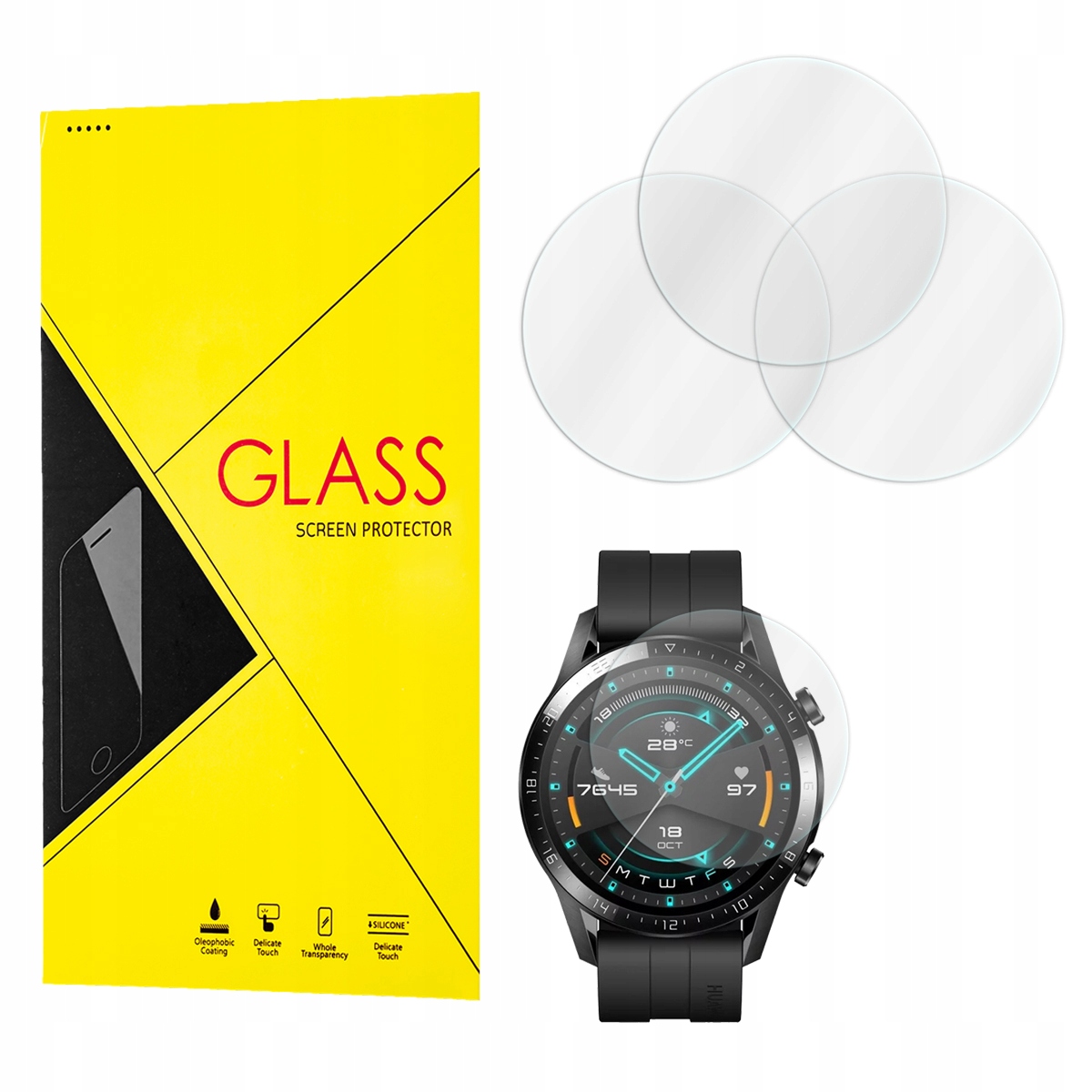SZKŁO HARTOWANE DO HUAWEI WATCH GT 2 46MM - 3 PACK