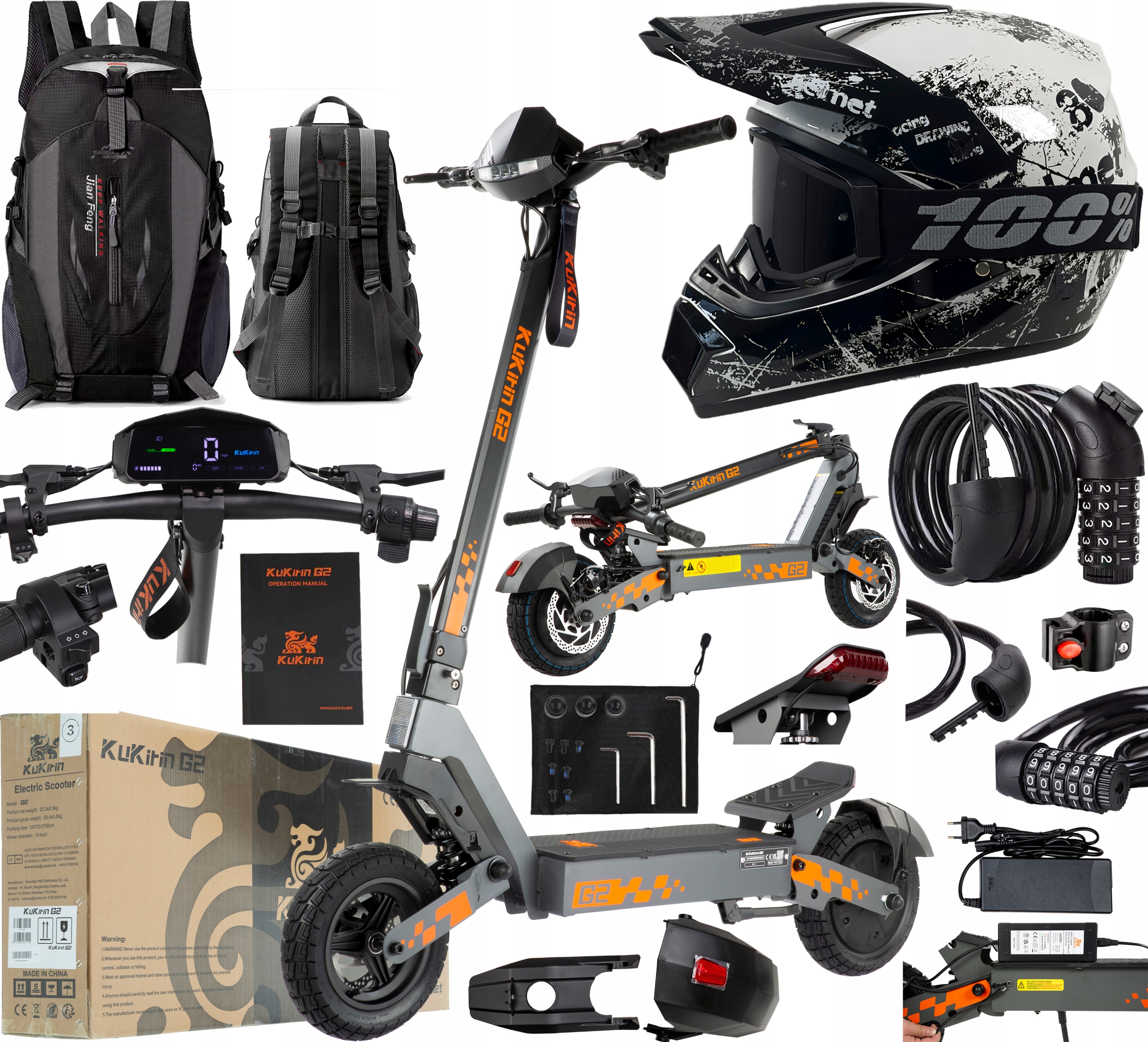 2026 KuKirin G2 pojazdy elektryczne 800W 45KM/H 48V 15Ah 55KM 10" +Prezent