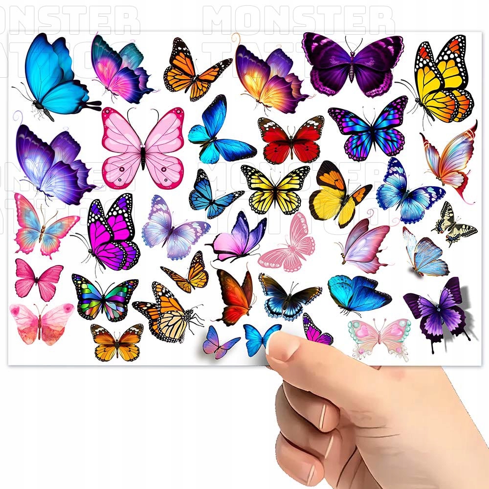 TATUAŻE TYMCZASOWE WODNE DLA DZIECI DZIECIĘCE MOTYLKI WZORY SUPER JAKOŚĆ