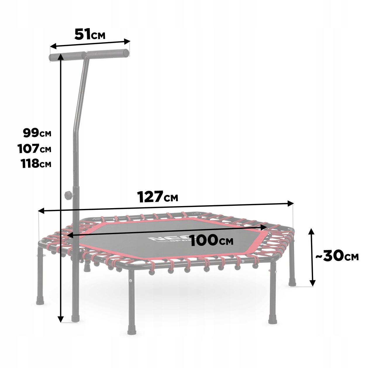 TRAMPOLINA FITNESS Z UCHWYTEM NEOSPORT 100kg Cechy dodatkowe brak