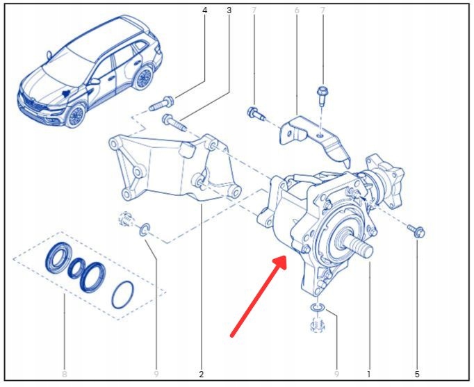 Rozdzielacz / reduktor układu napędowego RENAULT KOLEOS II, KADJAR - manual