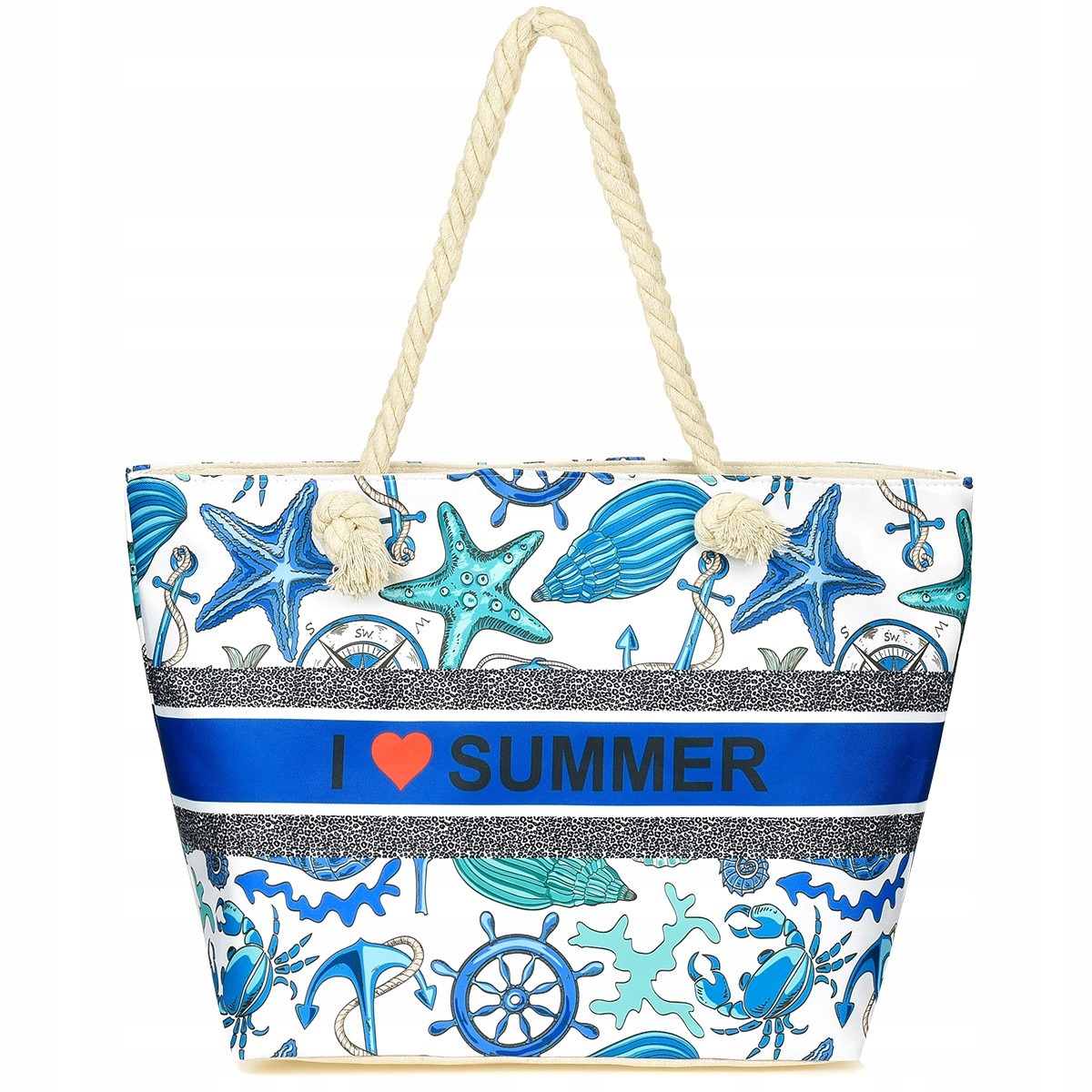 Pojemna torba plażowa na plażę torebka lekka