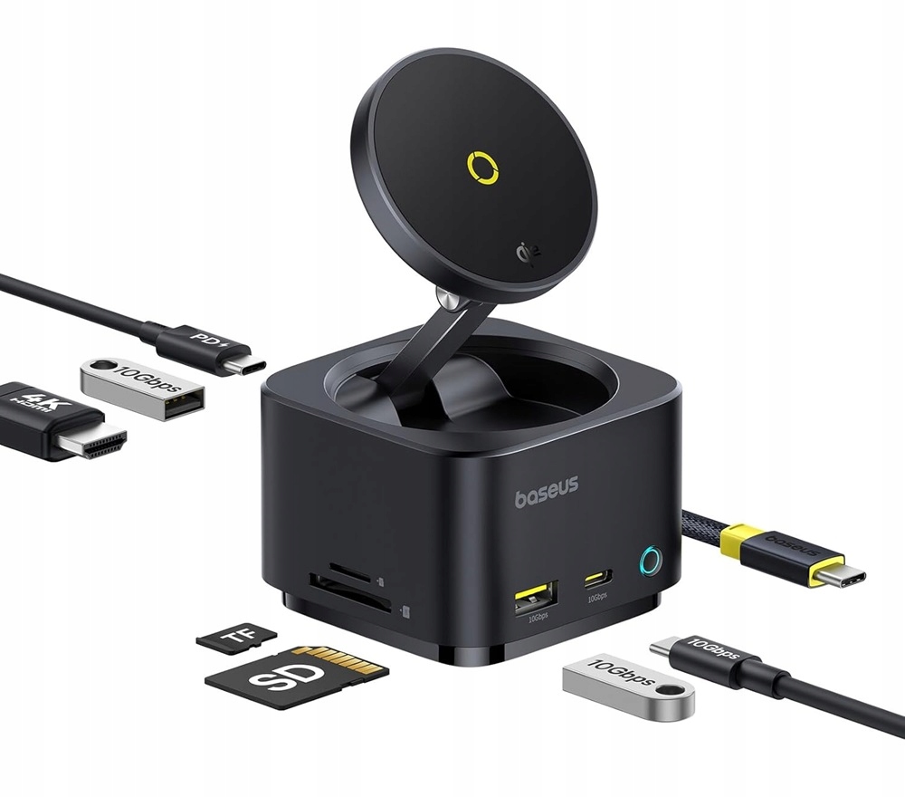 Baseus Nabíjacia stanica MagPro 7v1 s bezdrôtovým nabíjaním 15W cosmic…