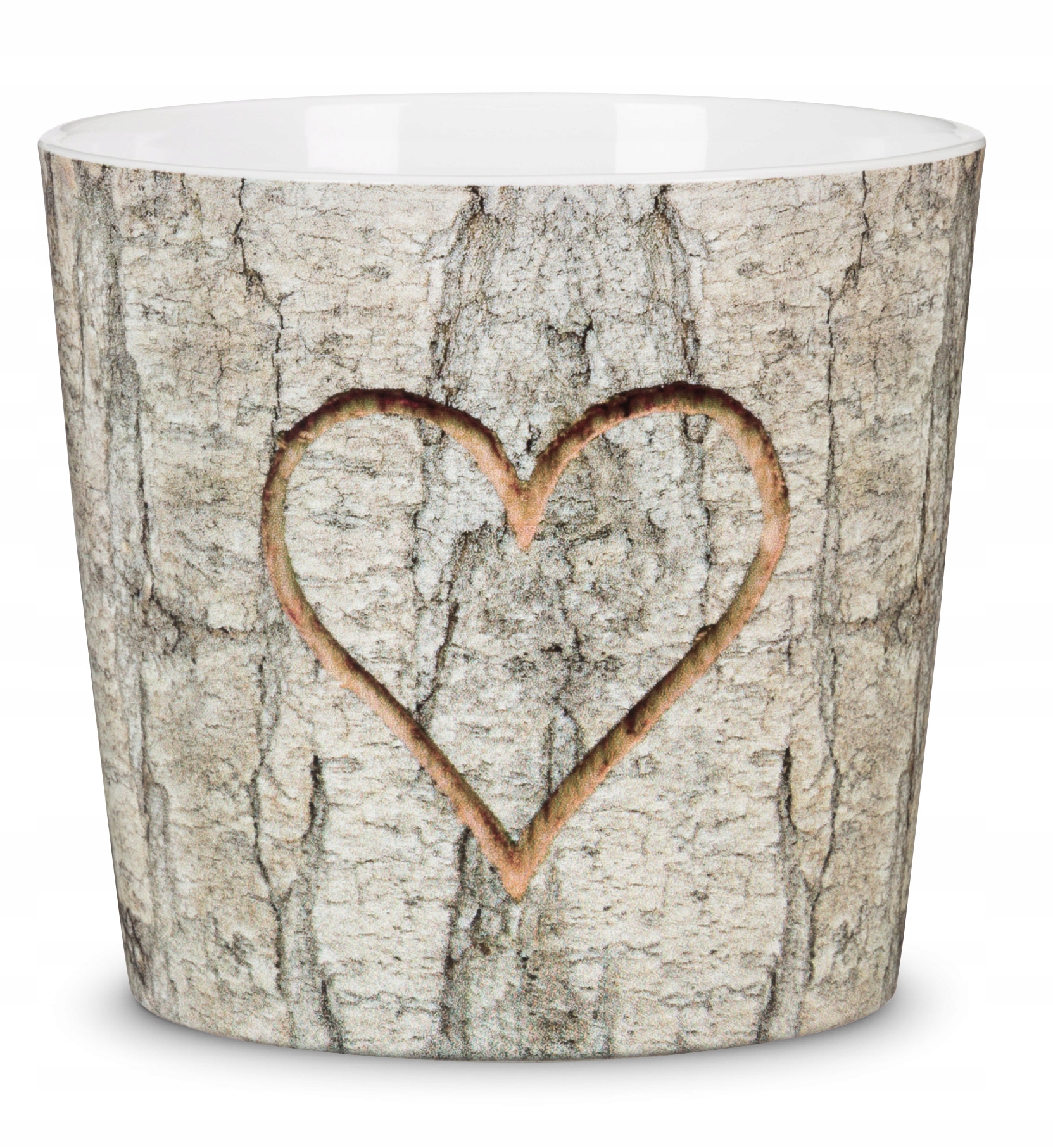 

Osłonka na doniczkę kora drzewa i serce Scheurich