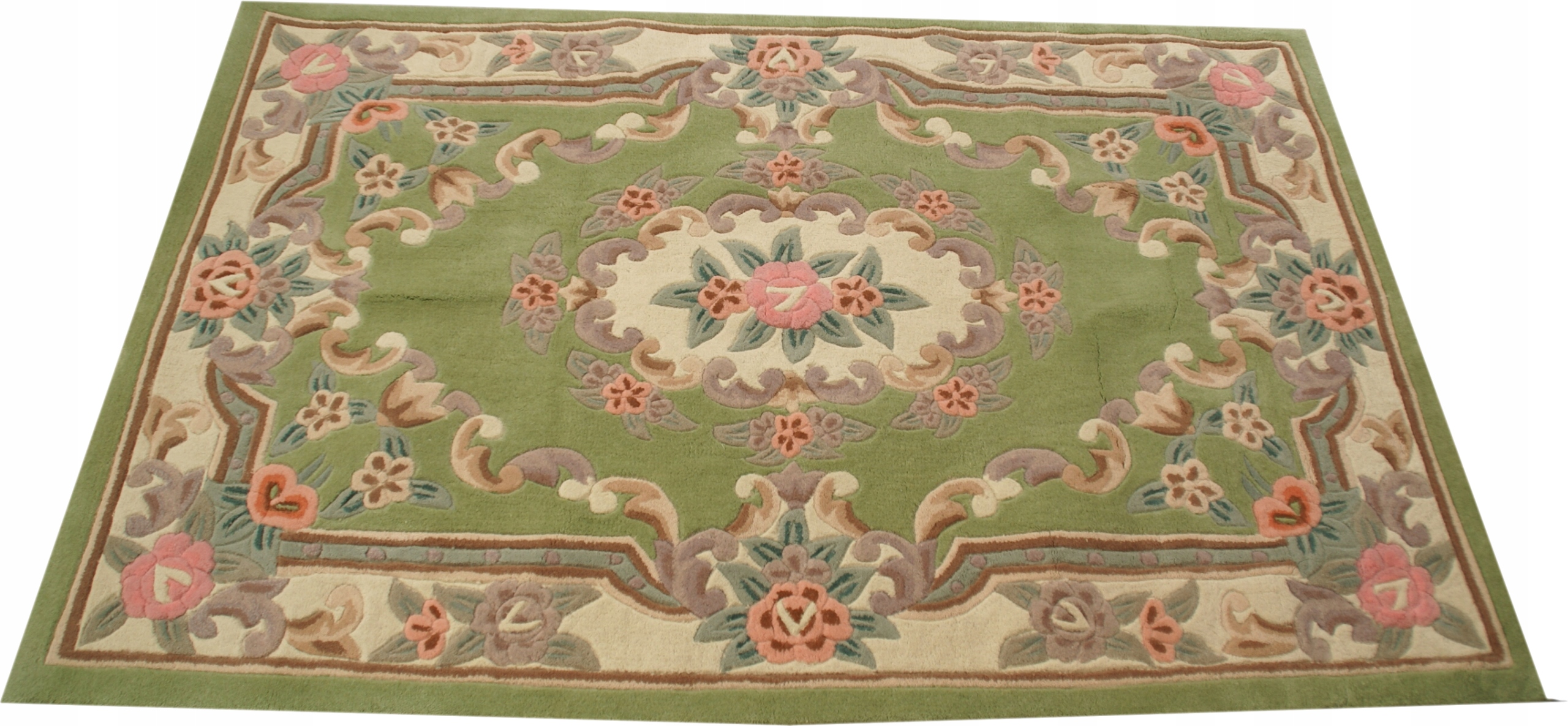 Wełniany dywan typu Aubusson 120x180 zielony