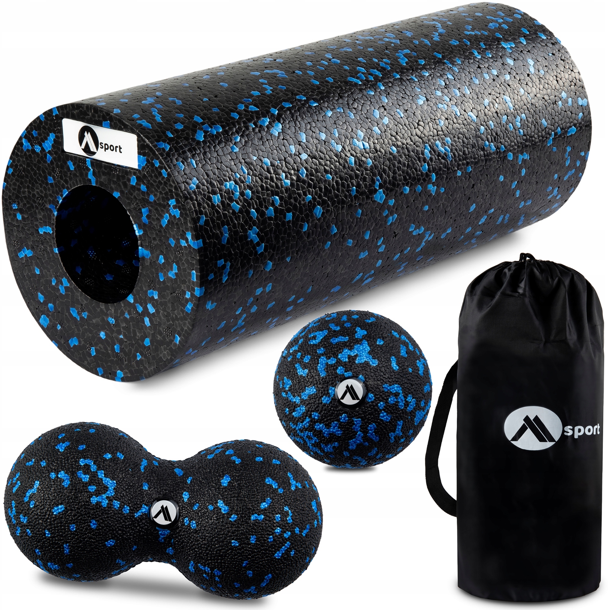 ZESTAW ROLLER WAŁEK PIANKOWY GŁADKI EPP + PIŁKA + DUOBALL DO MASAŻU MASAŻER