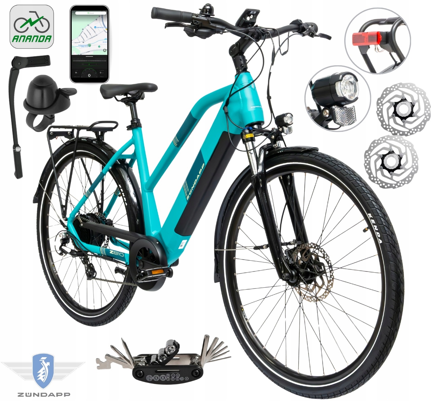 Rower Elektryczny Damski Trekkingowy 28" Shimano Aplikacja 2025 LCD 250 W