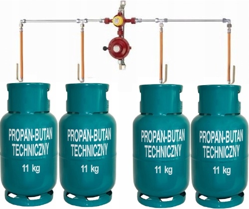 Zestaw do podłączenia 4 butli 11 lub 33kg Reduktor Instalacja 4 Butlowa Lpg