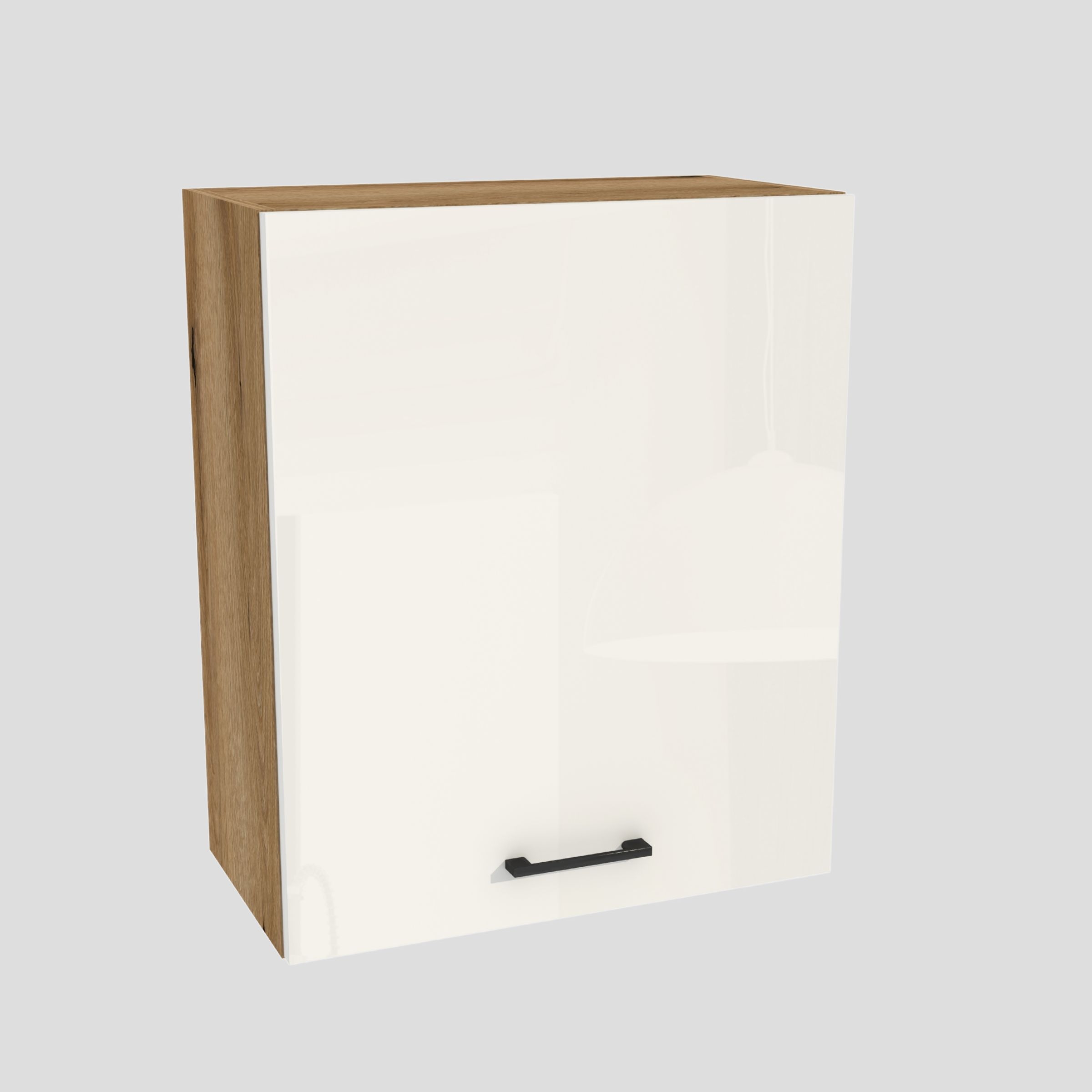 Horná kuchynská skrinka 60/72 Capri korpus Dub Evoke front Biely Akryl Lesk