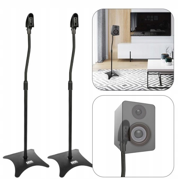 ZESTAW 2 STATYWÓW STANDÓW STOJAKÓW POD GŁOŚNIKI KOLUMNY REGULACJA 68-110 CM