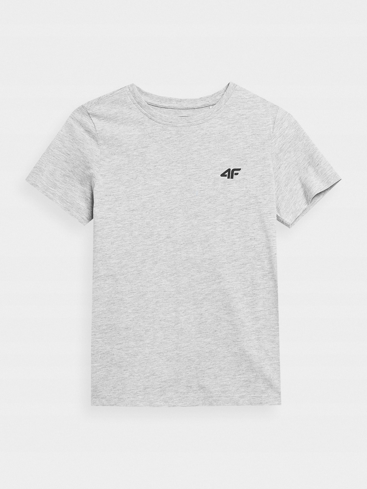 4F T-SHIRT CHŁOPIĘCY KOSZULKA BASIC DZIECIĘCA BAWEŁNIANA Kolor szary