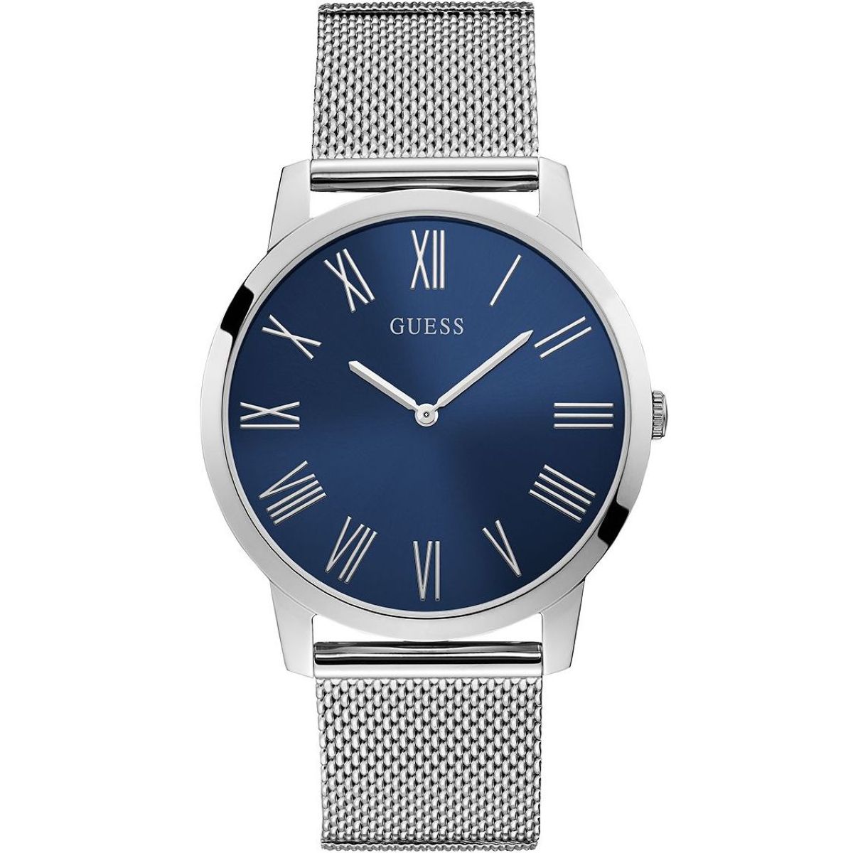 Guess Richmond pánské hodinky stříbrné s modrým ciferníkem GW0074G2