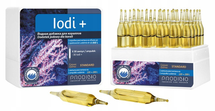 Prodibio Iodi+ 30 Ampulí – Doplněk Jódu Pro Korály, Rostoucí Barva