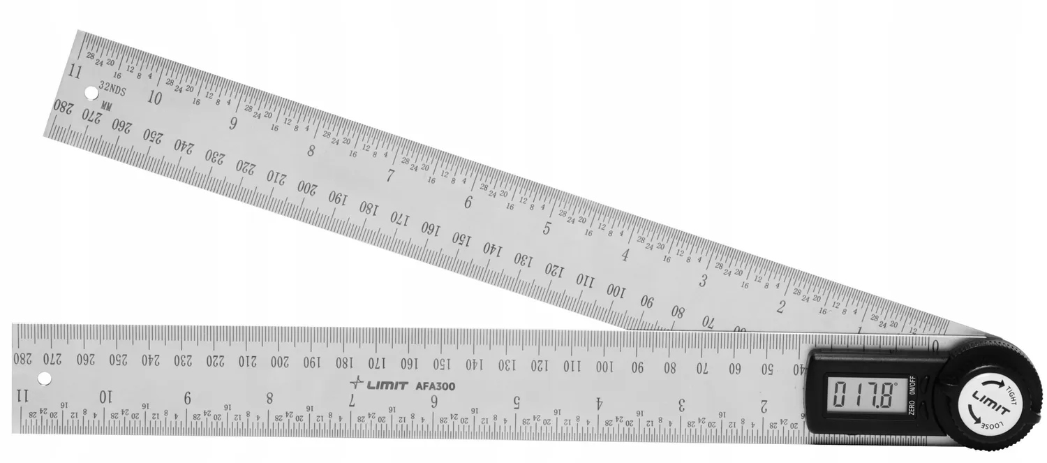 Digitálny uhlomer 300 mm s čiarou Limit Afa