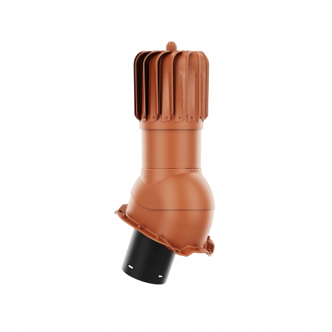 Podélný Otočný Komín Fi 125 pro trapézový plech T14 Ral 8004 Cihlový