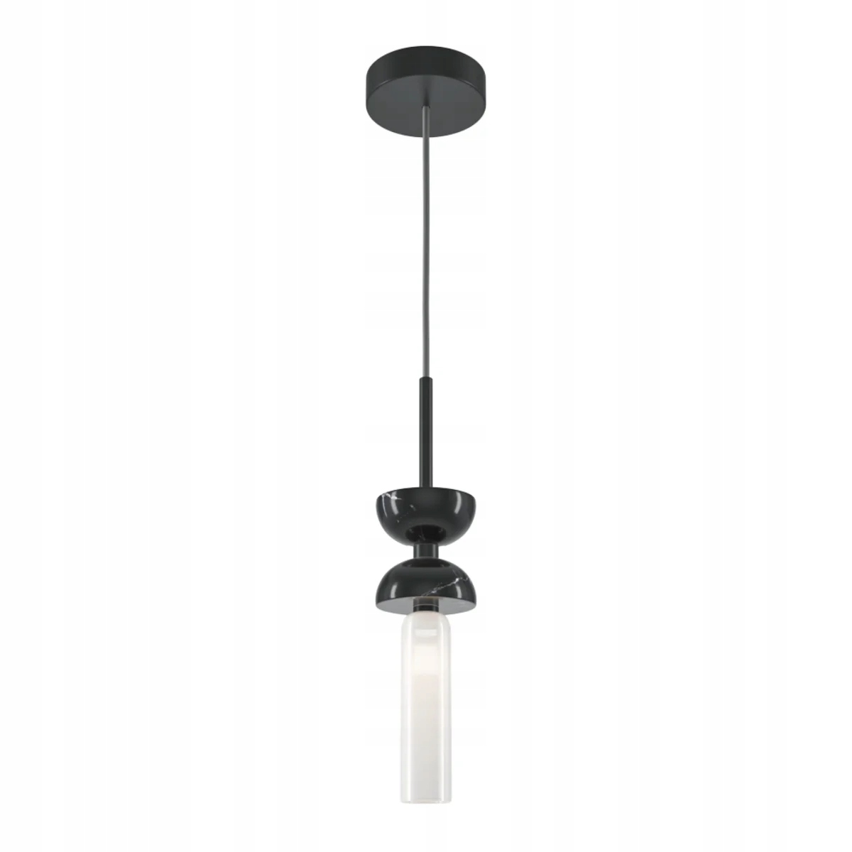 Maytoni Závesná lampa Kyoto čierna 1xG9 mramorová sklenená trubica 28W