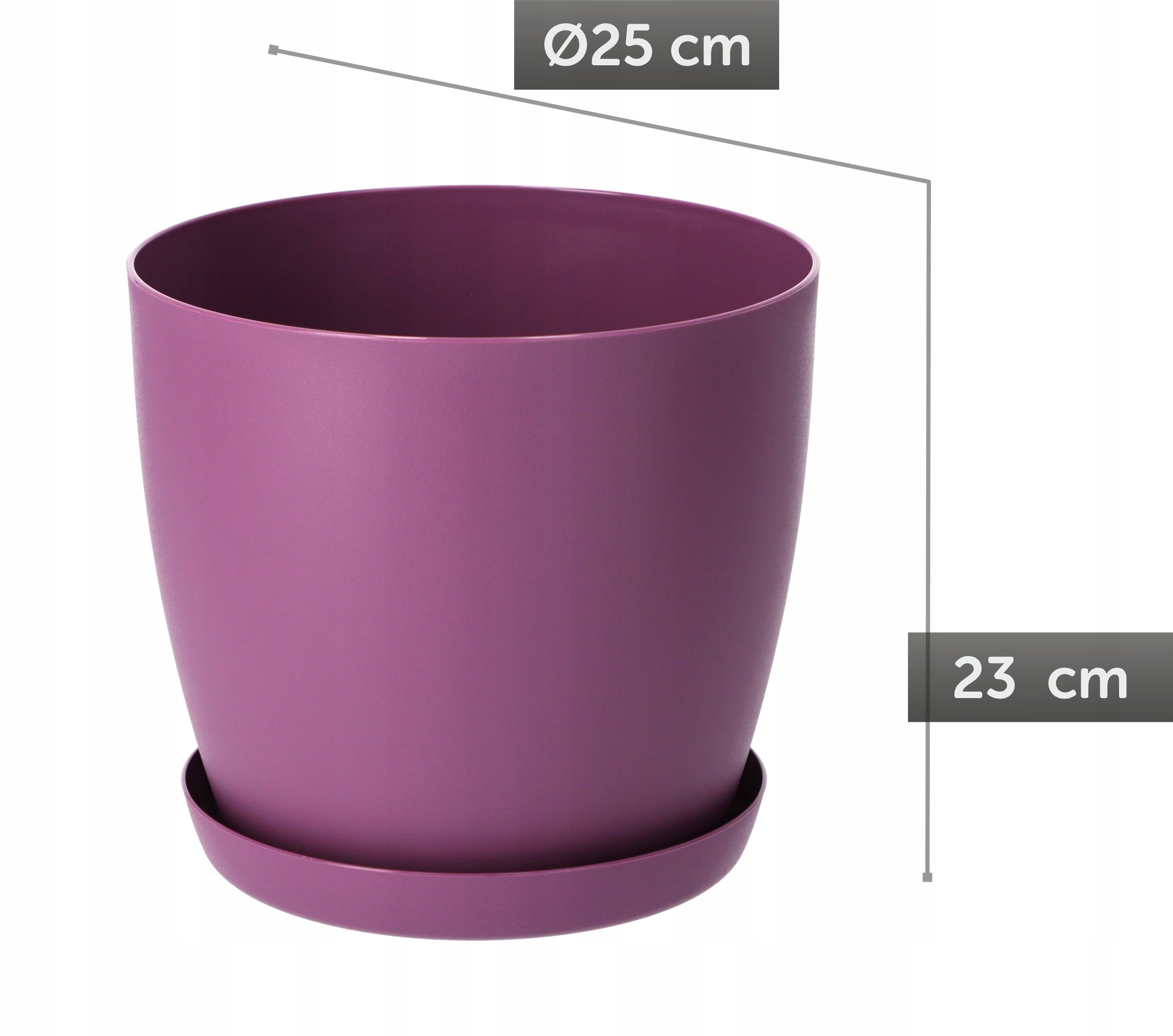 DONICZKA OSŁONKA DONICA 25cm NA KWIATY Z PODSTAWKĄ FIOLETOWA DO SALONU Kod producenta K2120