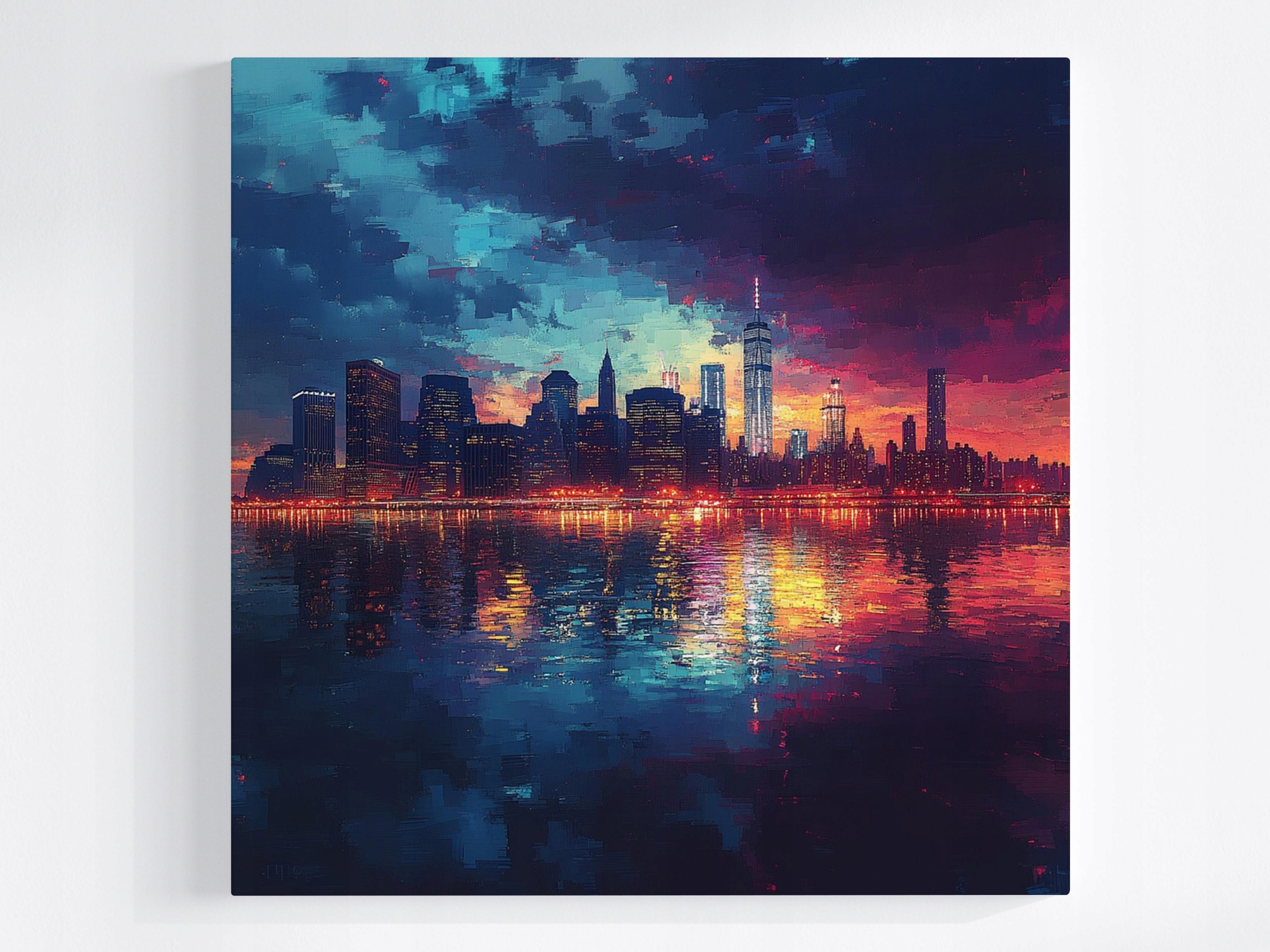 Obraz Na Plátně Canvas Město Panorama Manhattan New York Večer 80x80