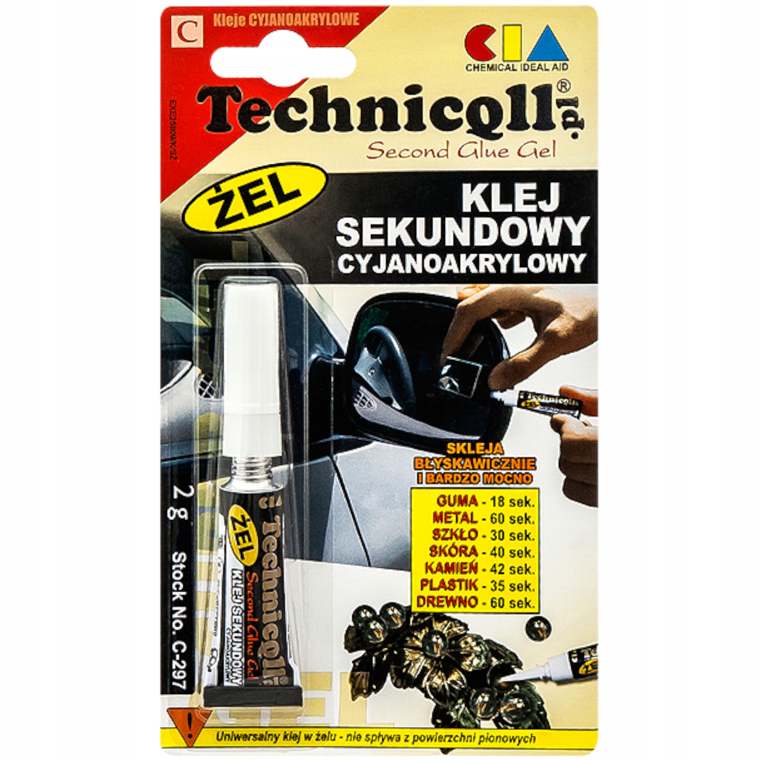 

Klej Montażowy Sekundowy Żel Cyjanoakrylowy C-297