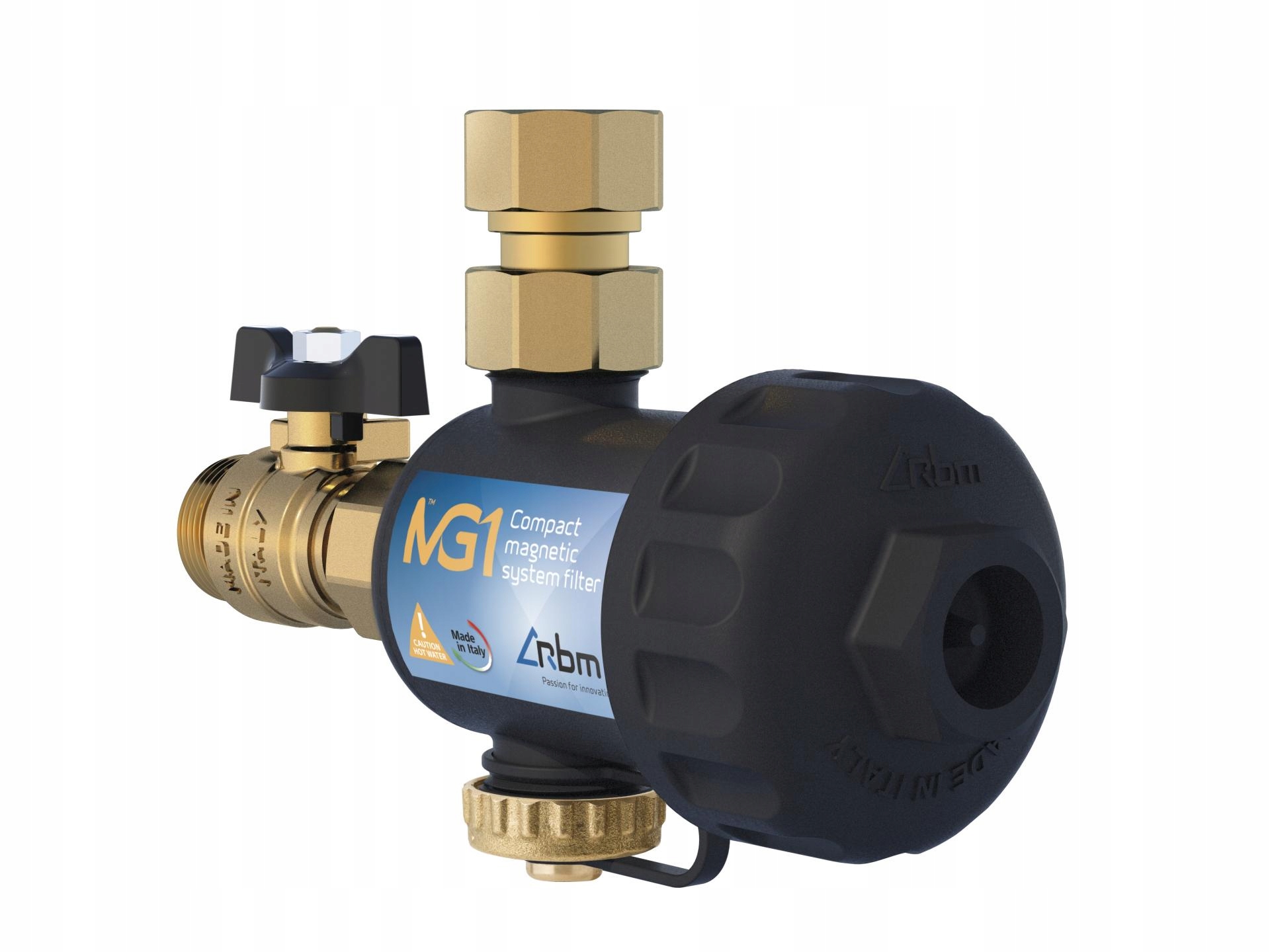 30700500 Magnetický filter C.o. pre montáž pod kotol MG1 3/4'' čierny Rbm